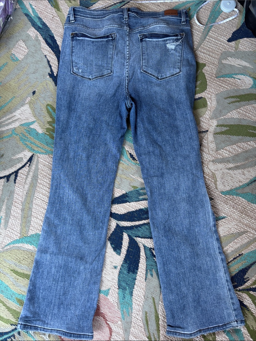 Distressed Blue Judy Blue Women's Flare Jeans - Picture 4 of 11